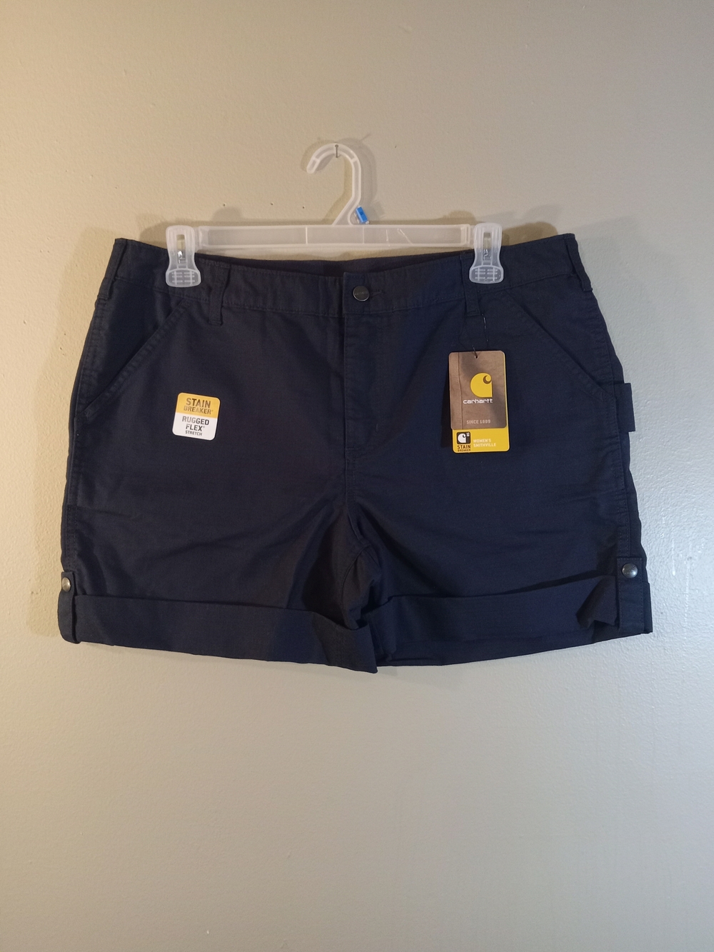 Carhartt Women's Navy Utility Roll-Cuff Work Shorts